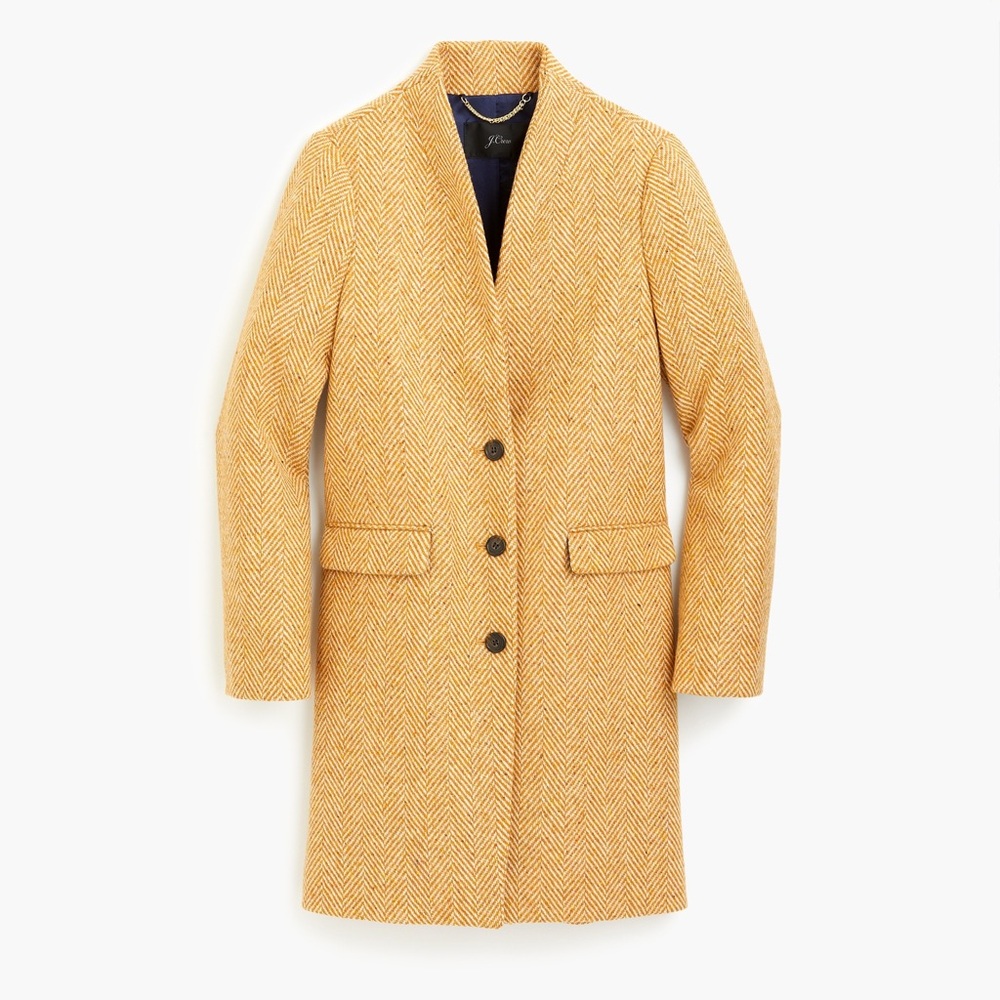Beautiful J. Crew Donegal Wool Herringbone Topcoat